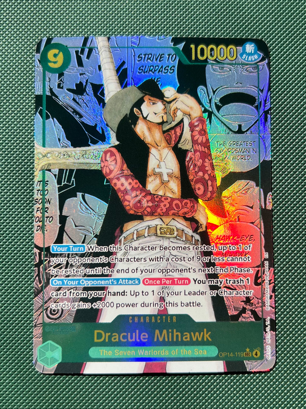Dracule Mihawk Manga Alt Art OP14-119 PROXY